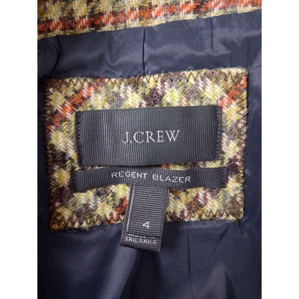 J Crew Regent Blazer Jacket Size 4 Tweed Luxury British Moon Wool Houndstooth - Picture 4 of 11
